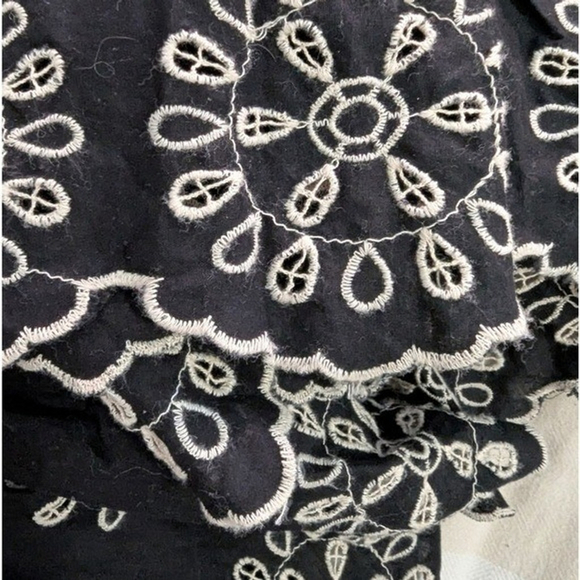 Zara Black Embroidered Tie-Back Midi Dress XS - Picture 8 of 10